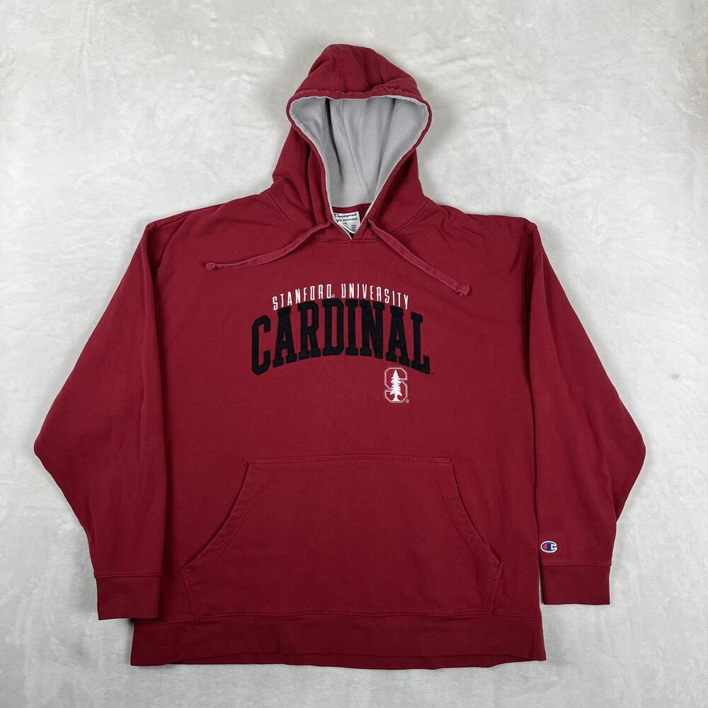 Vintage Stanford Cardinal Hoodie Sweatshirt Mens 2XL Red Champion Pullover